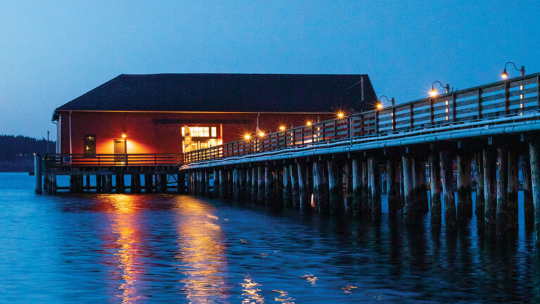 Coupeville wharf and water in the early evening